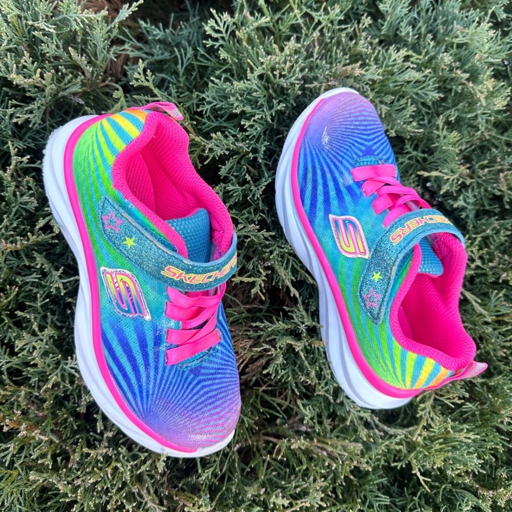 Skechers Kids Pepsters Colorbeam Sneakers Toddler Size 11 Pink Rainbow Multi - Picture 2 of 13